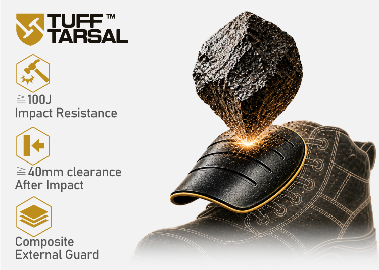 TuffTarsal™-Mittelfußknochenschutztechnologie mit Verbundschutz für stoßfeste Sicherheitsschuhe